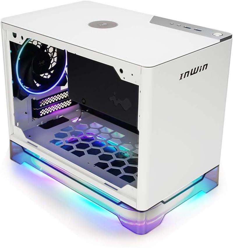 In Win A1 Plus white, PSU 650W GOLD included, Mini ITX, TG, ARGB Fans, Qi 10W Charging 