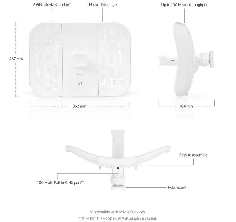 Ubiquiti airMAX   LiteBeam M5 5GHz  23dbi 