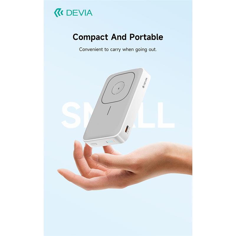 Devia powerbank Extreme Speed Series Magnetic Wireless 10.000 mAh PD 20W - White 