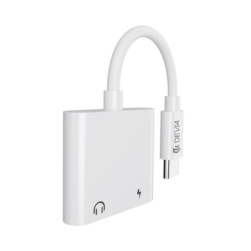 Devia Smart Series Adapter USB-C to Dual USB-C - White 