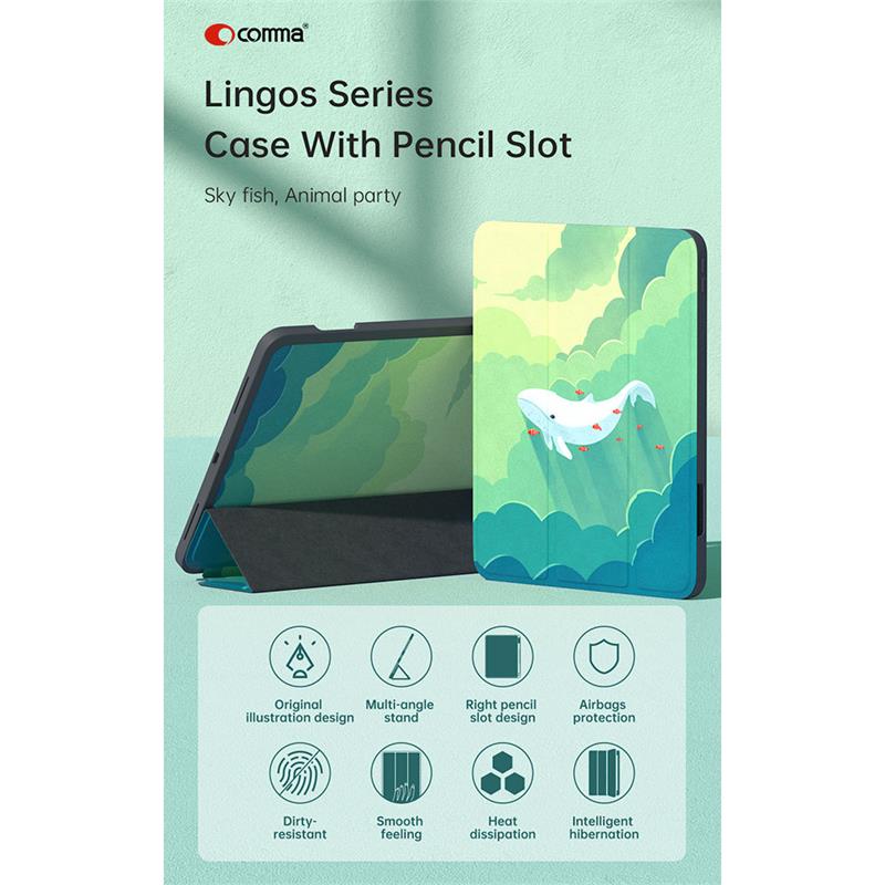 Comma puzdro Lingos Case with Pencil Slot pre iPad 10-11 Gen 2022/2025 - Animal Party 