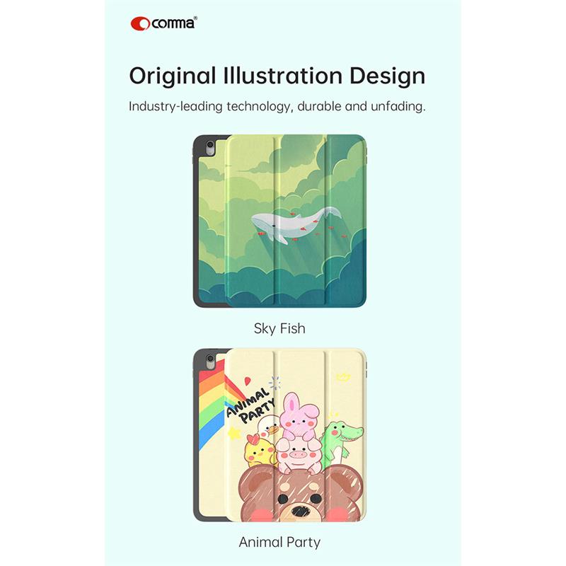 Comma puzdro Lingos Case with Pencil Slot pre iPad 10-11 Gen 2022/2025 - Animal Party 