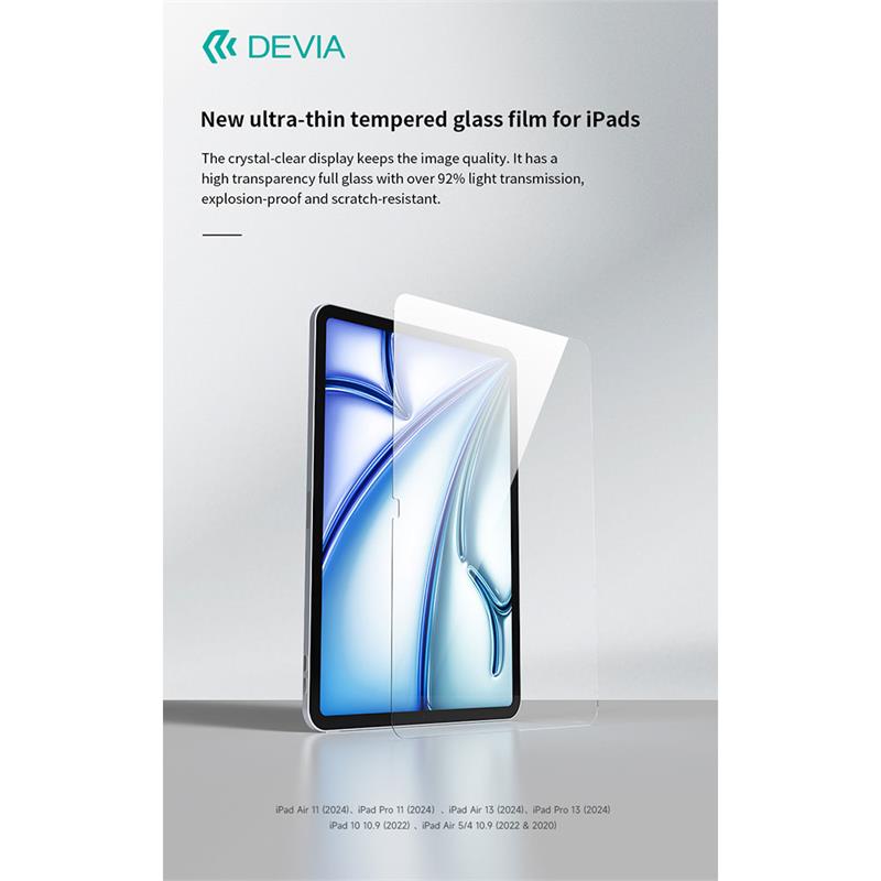 Devia ochranné sklo pre iPad Air 13" M2/M3 2024/2025 - Crystal Clear 