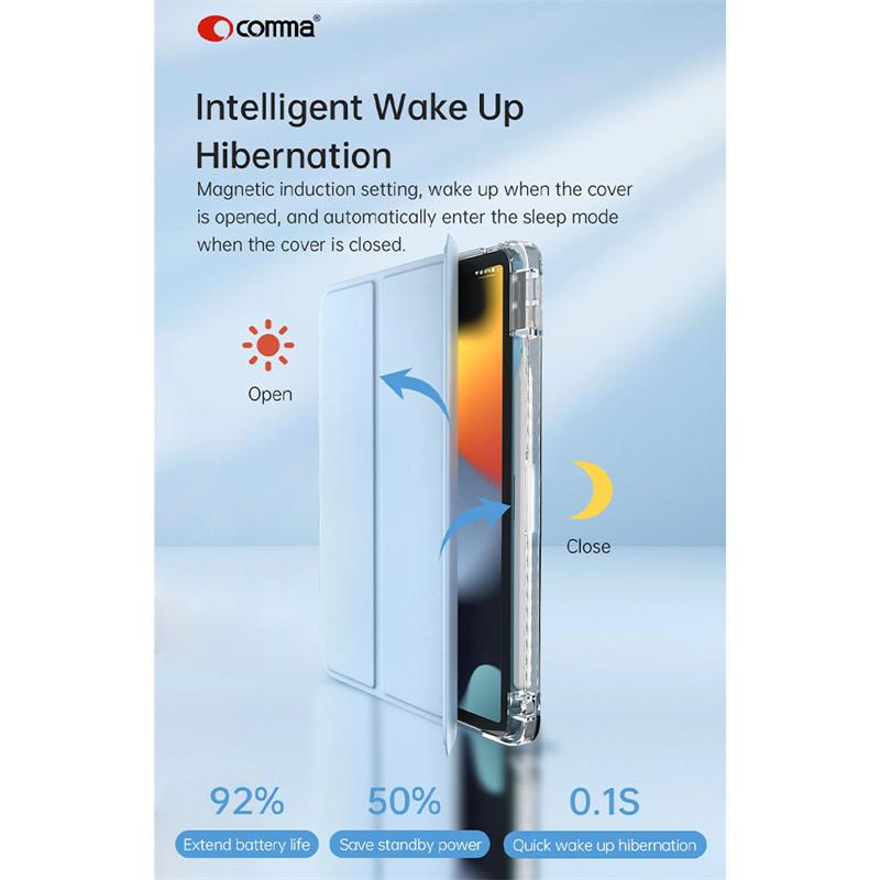 Comma puzdro Joy Series PU Case With Pencil Slot pre iPad Air 11" M1/M2/M3 - Gray 