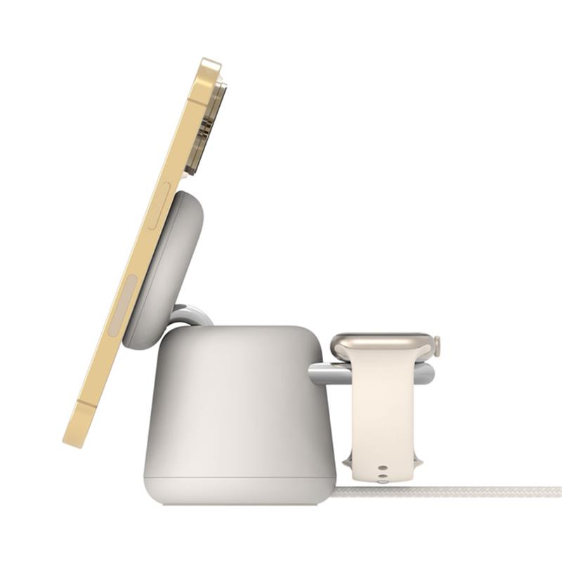 Belkin Boost Charge Pro 2-in-1 Wireless Charging Dock with Magsafe 15W - Sand 