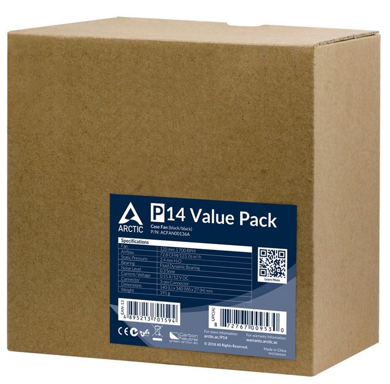 Arctic ventilátor P14 - 5 pack 