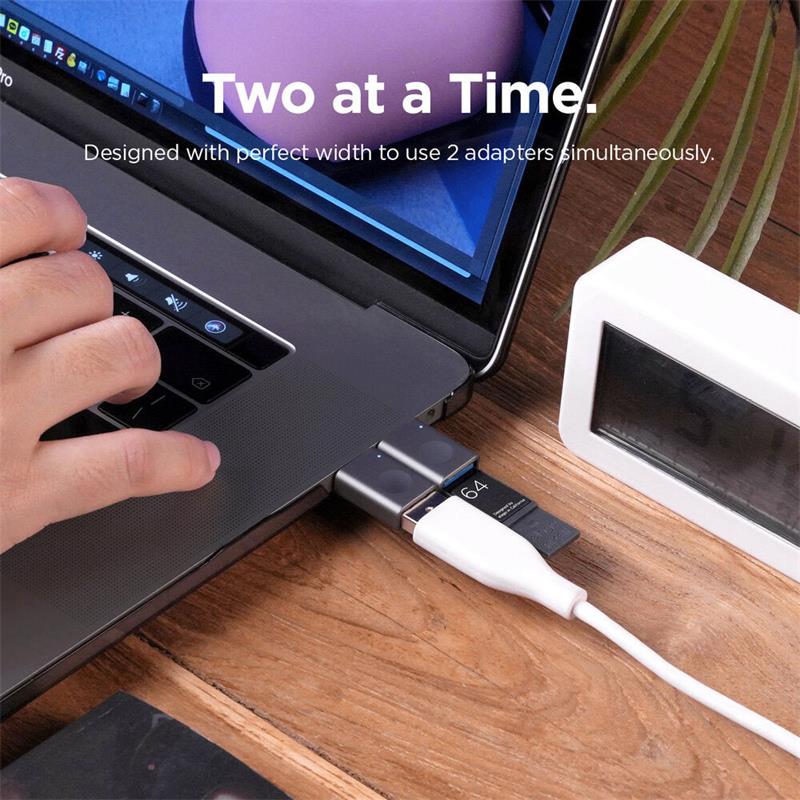ELAGO Mini USB-C to USB 3.0 Aluminium Adapter with LED - Silver 