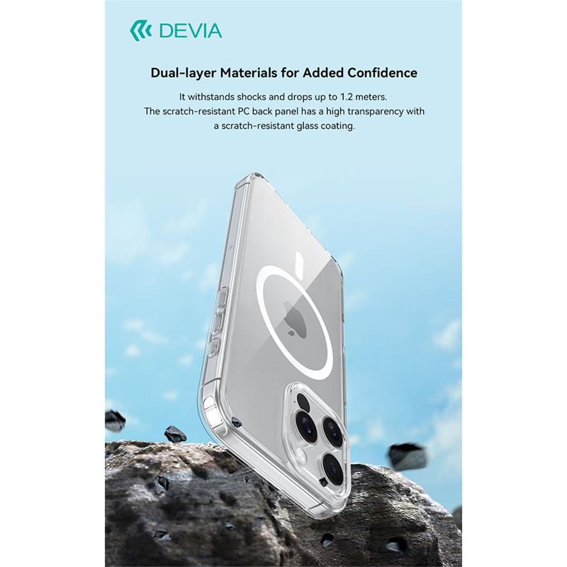 Devia kryt Pure Clear Magnetic Shockproof Case pre iPhone 16 - Clear 
