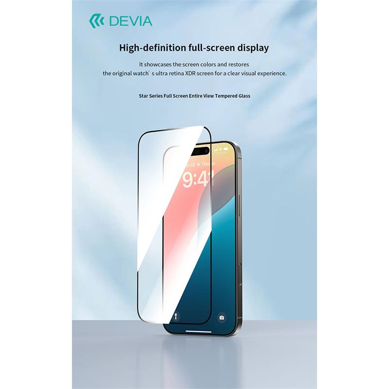 Devia ochranné sklo Star Series pre iPhone 16 Pro - Black Frame 