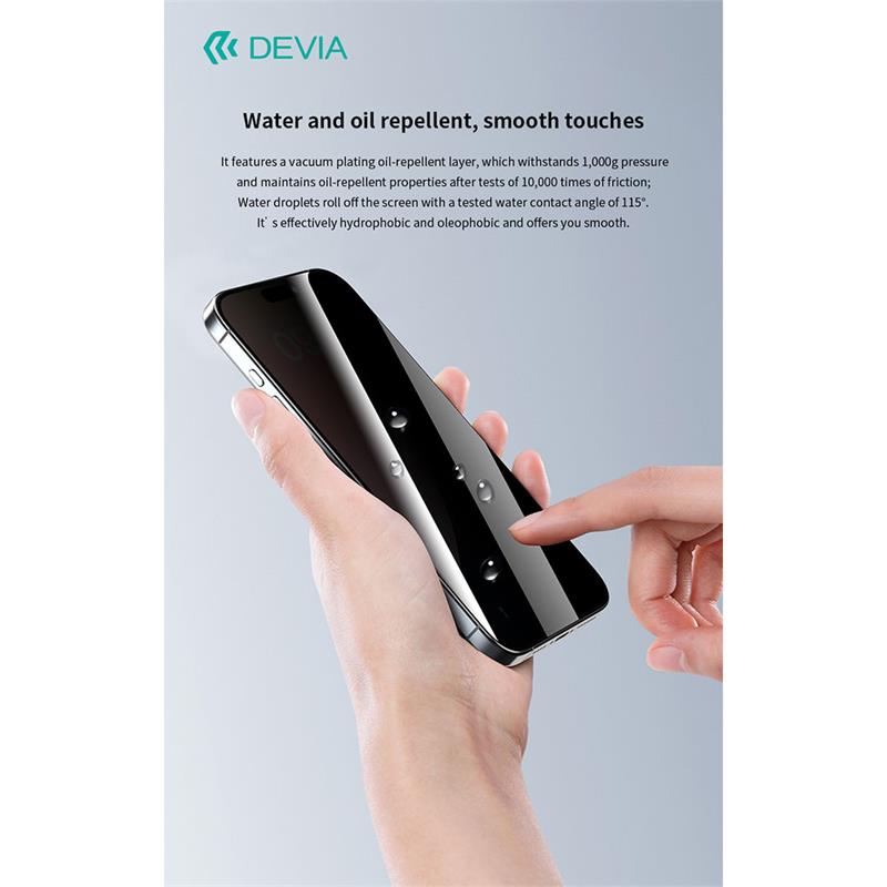 Devia ochranné sklo Van Series Privacy pre iPhone 16 Pro Max - Black Frame 