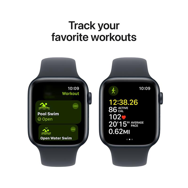 Apple Watch SE GPS + Cellular 44mm Midnight Aluminium Case with Midnight Sport Band - S/M 