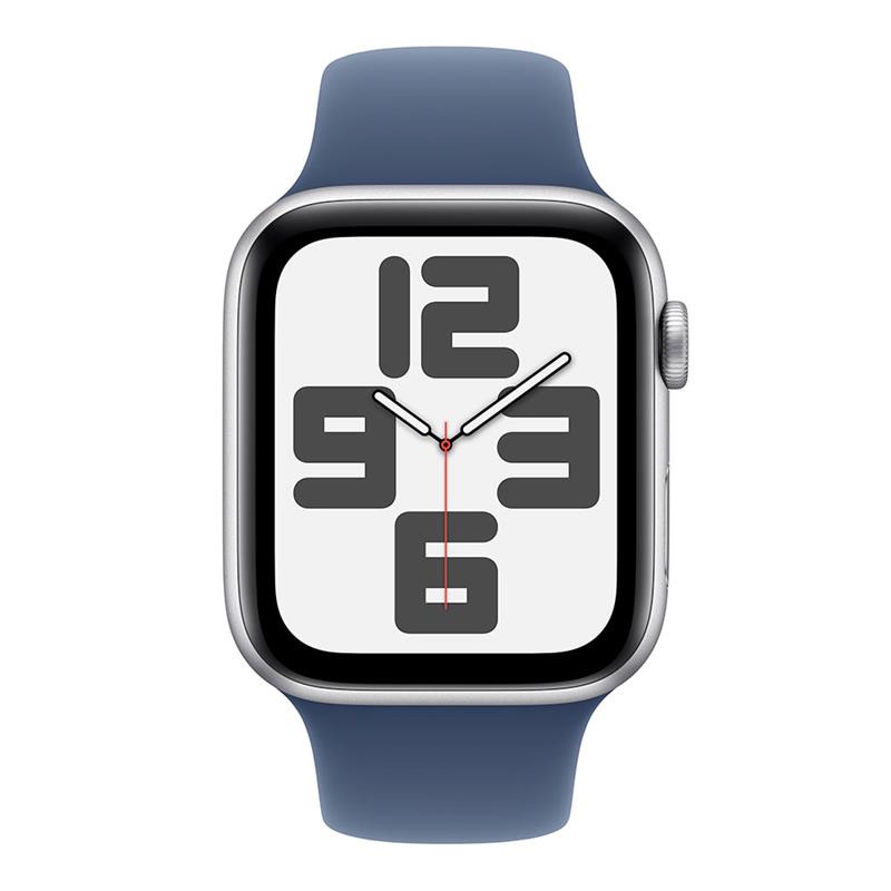 Apple Watch SE GPS + Cellular 44mm Silver Aluminium Case with Denim Sport Band - M/L 