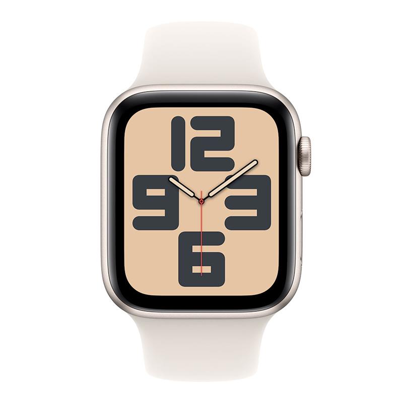 Apple Watch SE GPS + Cellular 44mm Starlight Aluminium Case with Starlight Sport Band - M/L 