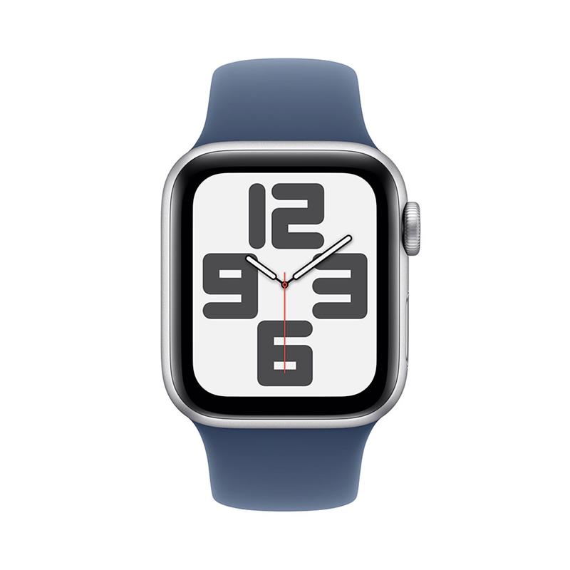 Apple Watch SE GPS + Cellular 40mm Silver Aluminium Case with Denim Sport Band - S/M 