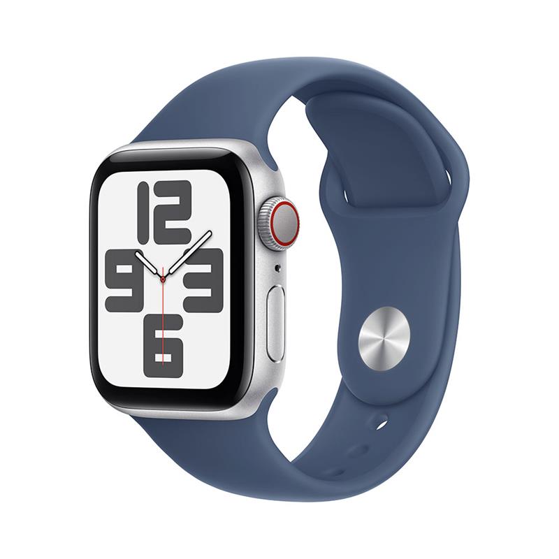 Apple Watch SE GPS + Cellular 40mm Silver Aluminium Case with Denim Sport Band - S/M 