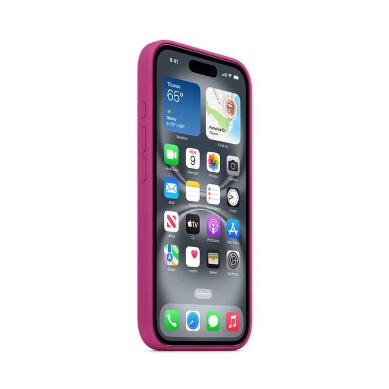 iPhone 16 Silicone Case with MagSafe - Fuchsia 