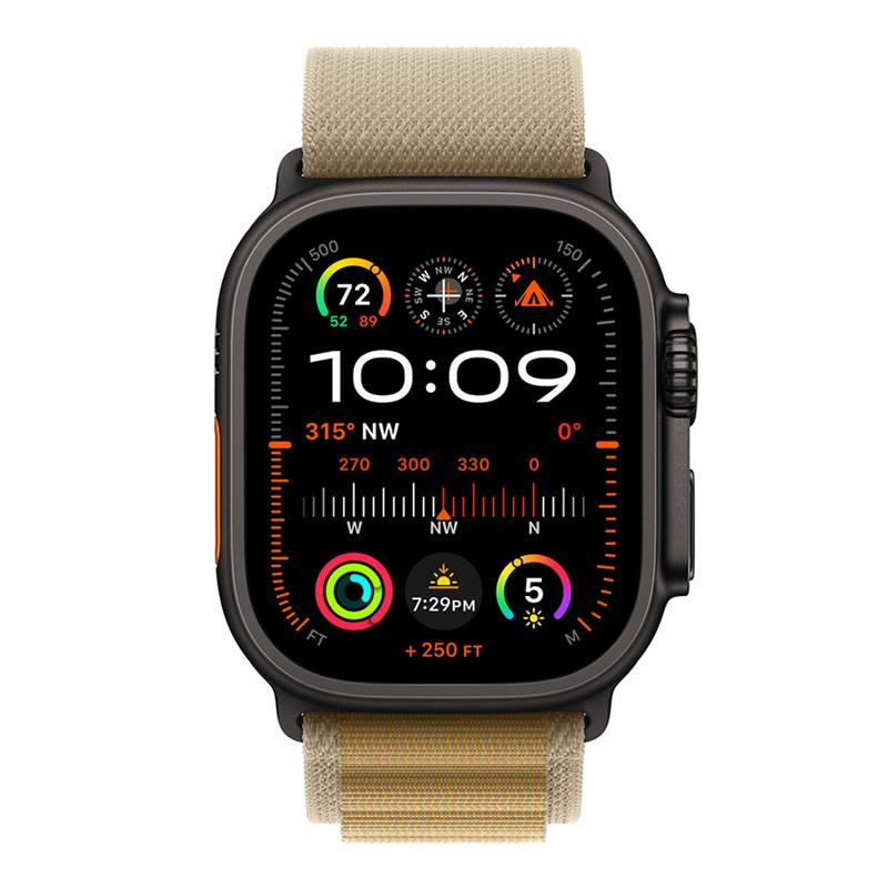 Apple Watch 49mm Tan Alpine Loop - Small - Black Titanium Finish 