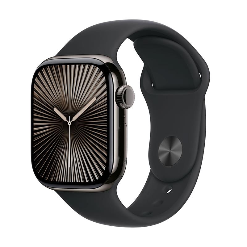 Apple Watch Series 10 GPS + Cellular 42mm Bridlicovo sivý titán s čiernym športovým remienkom - M/L 
