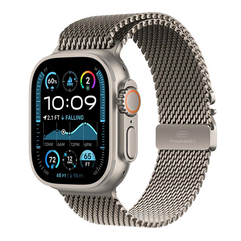 Apple Watch Ultra 2 GPS + Cellular 49mm Natural Titanium Case with Natural Titanium Milanese Loop - M 