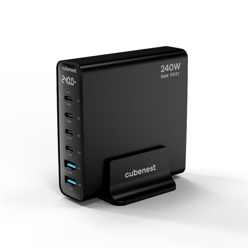 Cubenest S6D0 PD 3.1 GaN Adaptér 240W - čierna 