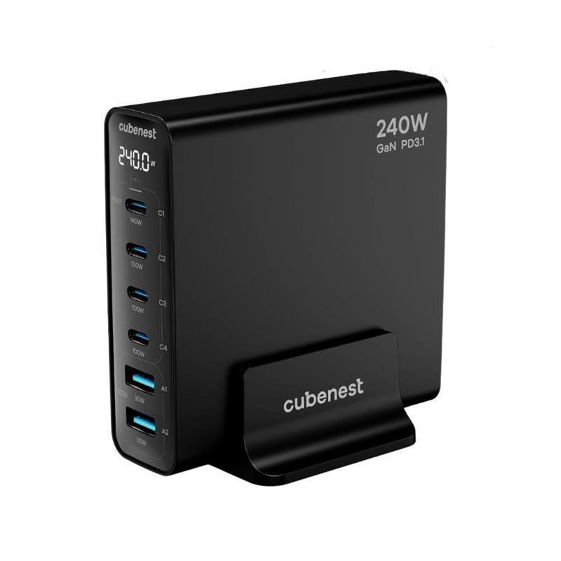 Cubenest S6D0 PD 3.1 GaN Adaptér 240W - čierna 