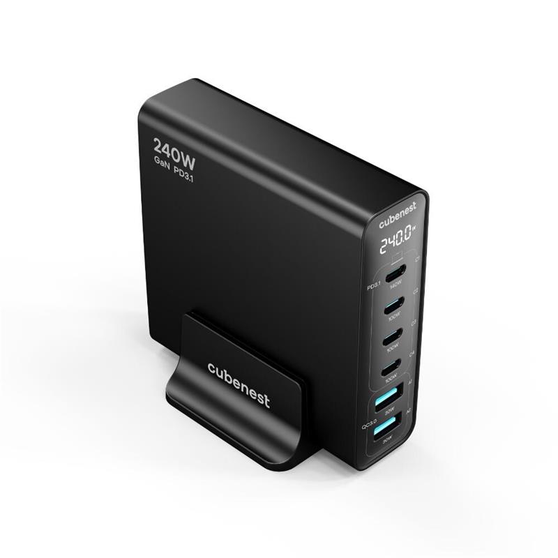 Cubenest S6D0 PD 3.1 GaN Adaptér 240W - čierna 