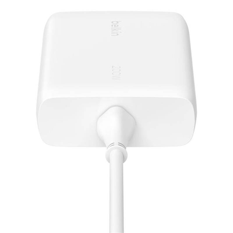 Belkin Boost Charge Pro 200W 4-Port USB-C GaN Charger - White 