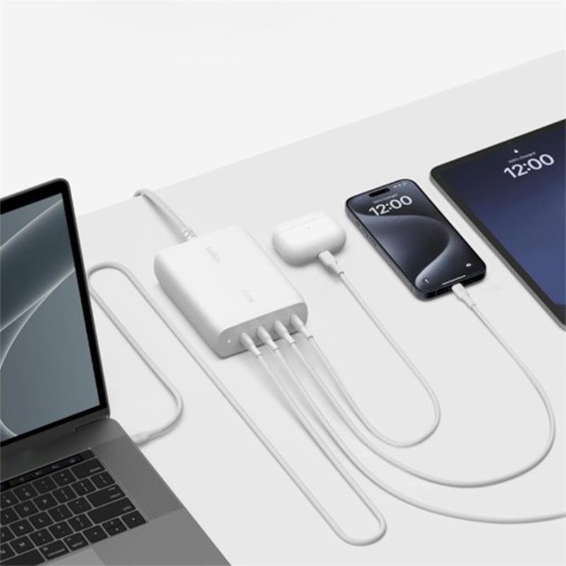 Belkin Boost Charge Pro 200W 4-Port USB-C GaN Charger - White 