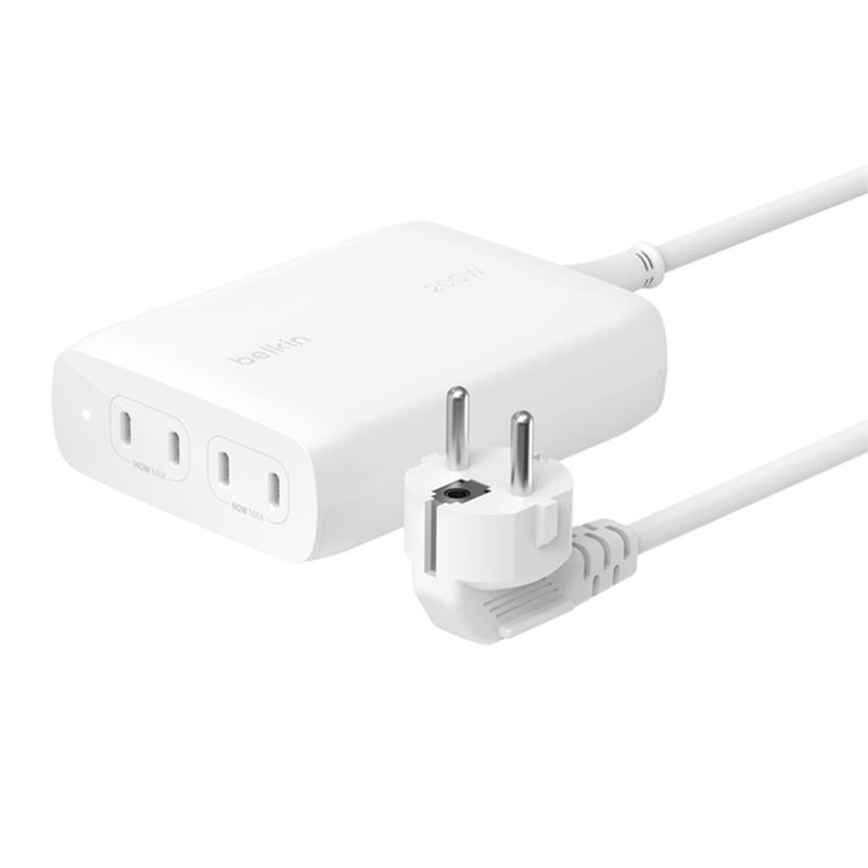 Belkin Boost Charge Pro 200W 4-Port USB-C GaN Charger - White 