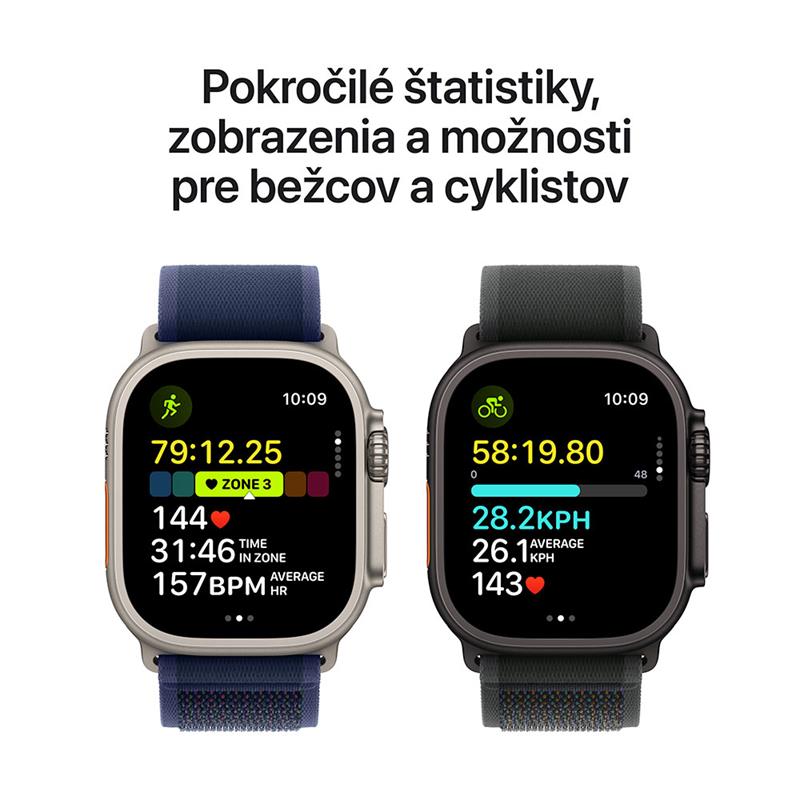 Apple Watch Ultra 2 GPS + Cellular 49mm Black Titanium Case with Dark Green Alpine Loop - Large 