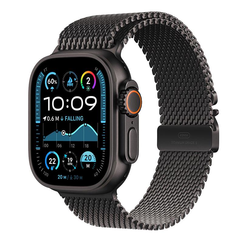 Apple Watch Ultra 2 GPS + Cellular 49mm Black Titanium Case with Black Titanium Milanese Loop - M 