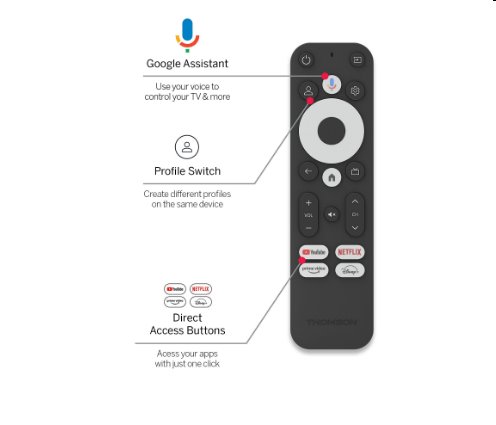 Thomson Streaming Stick 140 - 4K UHD, Google Cast, Hej Google 