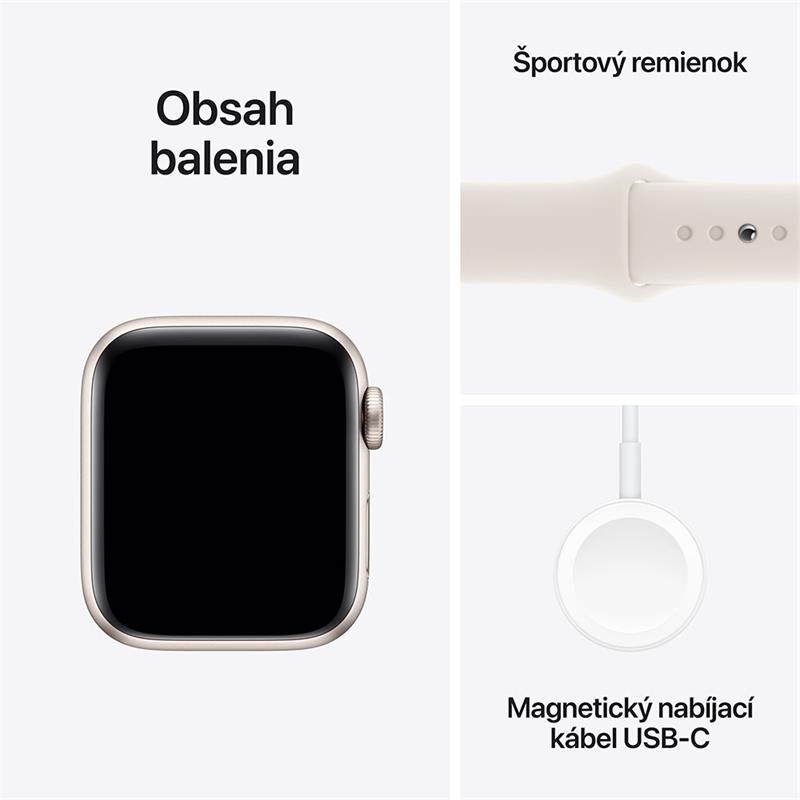 Apple Watch SE GPS + Cellular 40mm Starlight Aluminium Case with Starlight Sport Band - M/L 