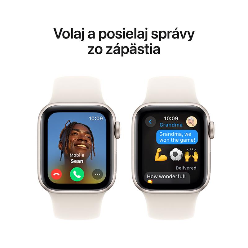 Apple Watch SE GPS + Cellular 44mm Starlight Aluminium Case with Starlight Sport Band - M/L 