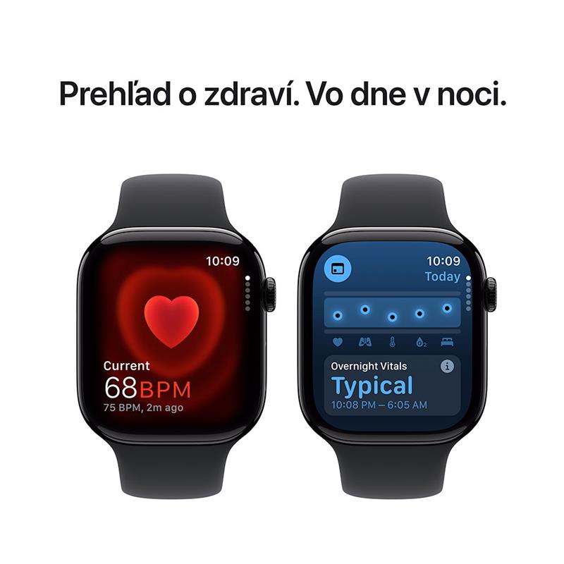 Apple Watch Series 10 GPS 46mm Jet Black Aluminium Case with Black Sport Band - M/L 