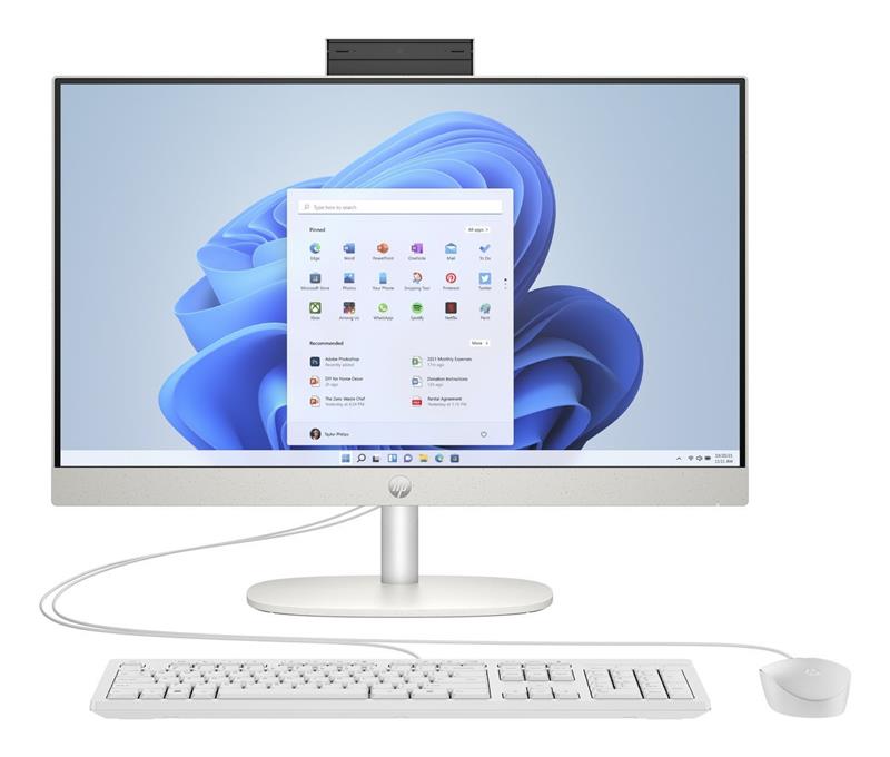 HP 24-cr0003nc AiO, i5-1335U, 23.8 1920x1080/IPS, UMA, 16GB, SSD 1TB, W11H, 2-2-0, White, WiFi+BT 