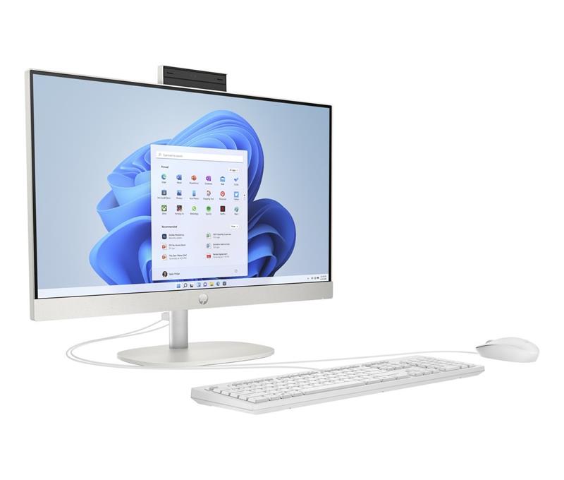 HP 24-cr0003nc AiO, i5-1335U, 23.8 1920x1080/IPS, UMA, 16GB, SSD 1TB, W11H, 2-2-0, White, WiFi+BT 