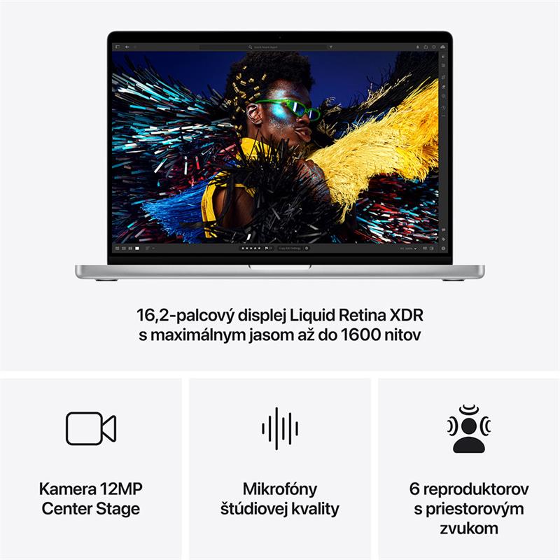 MacBook Pro 16" Apple M4 Pro 14C CPU 20C GPU 48GB 512GB Strieborný SK 