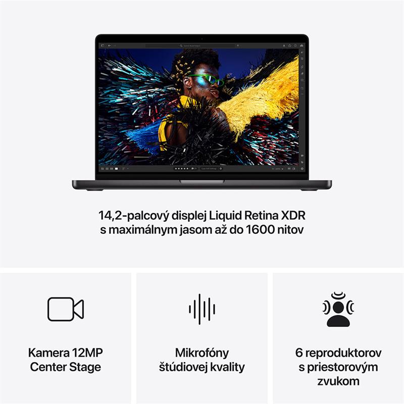 MacBook Pro 14" Apple M4 10C CPU 10C GPU 16GB 512GB Kozmický čierny SK 
