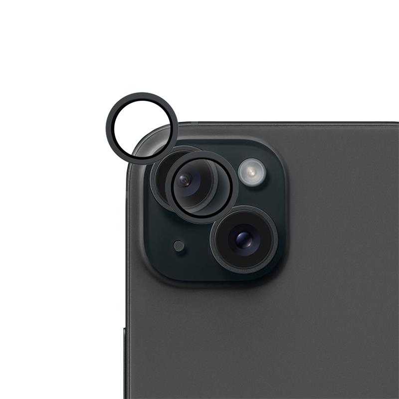 iStores by Epico Aluminium Lens Protector pre Apple iPhone 15 / 15 Plus - čierna 
