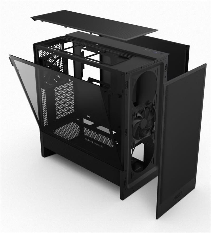 NZXT case H5 Flow / 2x120 mm fan / mesh / Black 