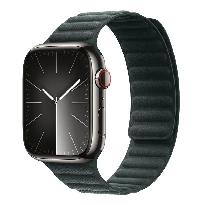 Devia remienok Deluxe Magnetic Fiber Watch Band 44/45/46mm - Dark Green 