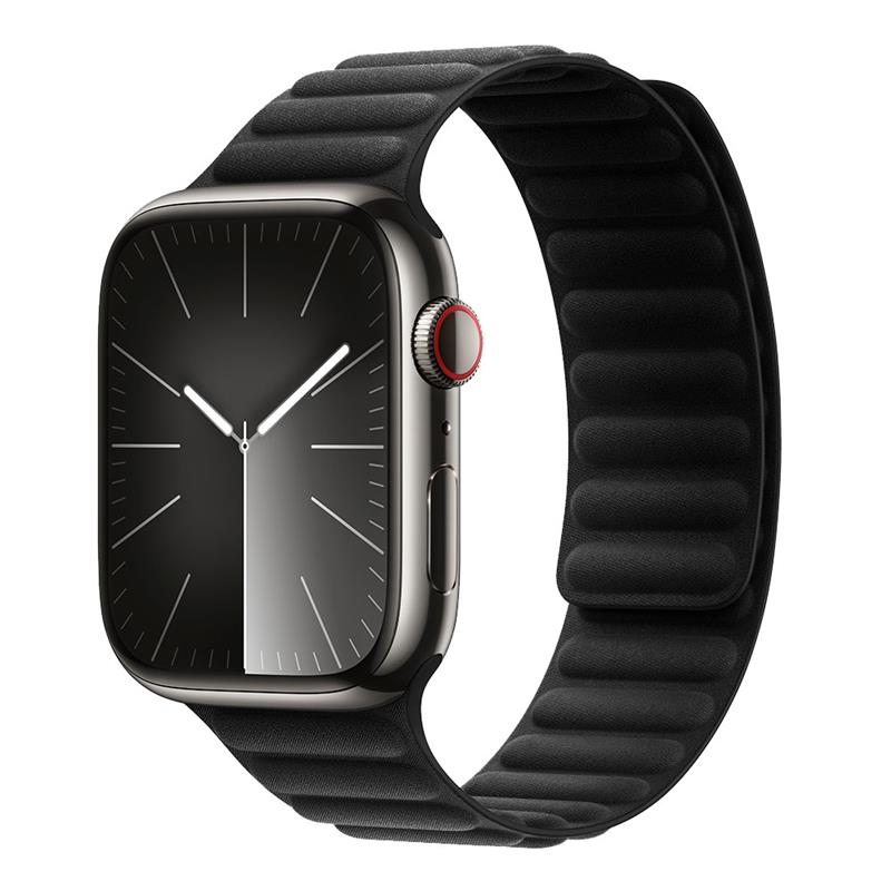 Devia remienok Deluxe Magnetic Fiber Watch Band 44/45/46mm - Black 