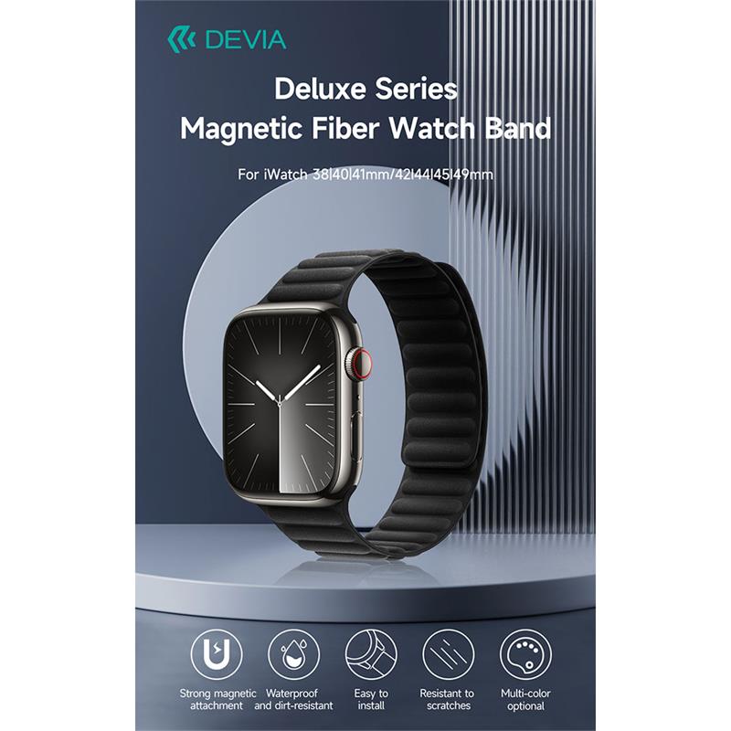 Devia remienok Deluxe Magnetic Fiber Watch Band 44/45/46mm - Taupe 