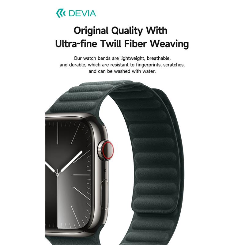 Devia remienok Deluxe Magnetic Fiber Watch Band 44/45/46mm - Sea Blue 
