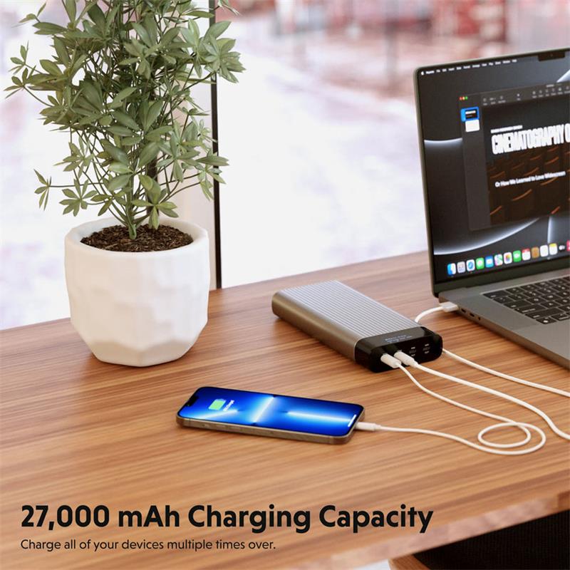 Hyper powerbank HyperJuice 245W USB-C 100Wh 27000 mAh Battery Pack- Space Gray 