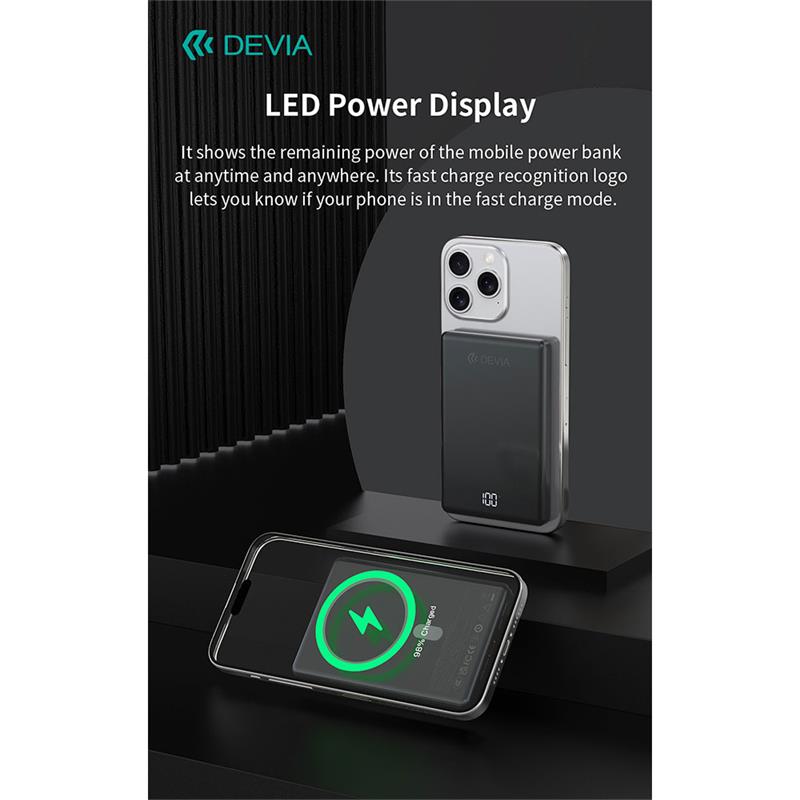 Devia powerbank Extreme Speed Series Mini Magnetic 5.000 mAh PD 20W - Space Gray 