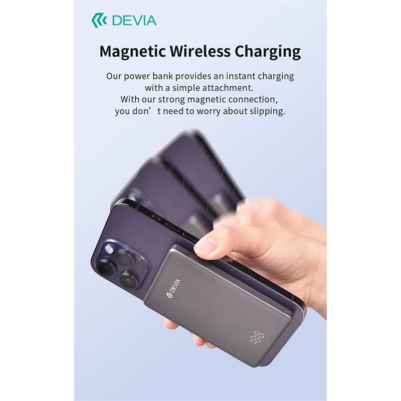 Devia powerbank Extreme Speed Series Mini Magnetic 5.000 mAh PD 20W - Space Gray 