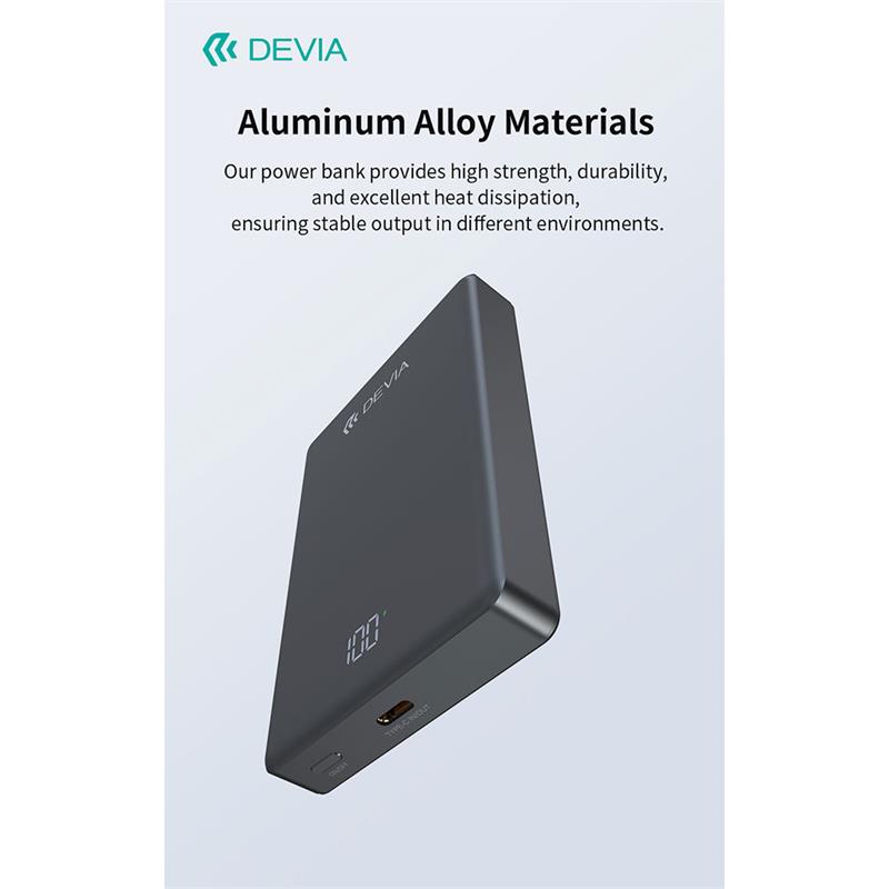 Devia powerbank Extreme Speed Series Mini Magnetic 10.000 mAh PD 20W - Space Gray 