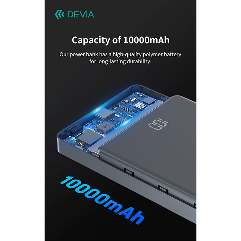 Devia powerbank Extreme Speed Series Mini Magnetic 10.000 mAh PD 20W - Space Gray 